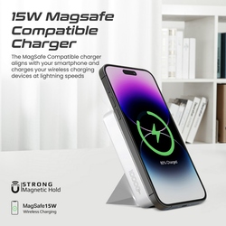 Promate Wireless Power Bank, 3-in-1 10000mAh Portable Charger with 15W MagSafe Wireless Charger, 2.5W Apple Watch Charger and 20W USB-C Power Delivery for iPhone 14, Apple Watch 8, Galaxy S23,